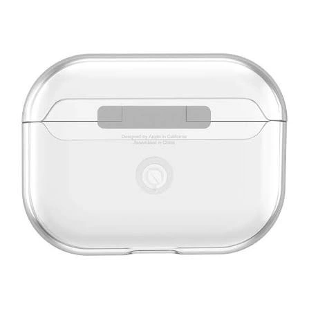 Clear Incase AirPods case, rear view.